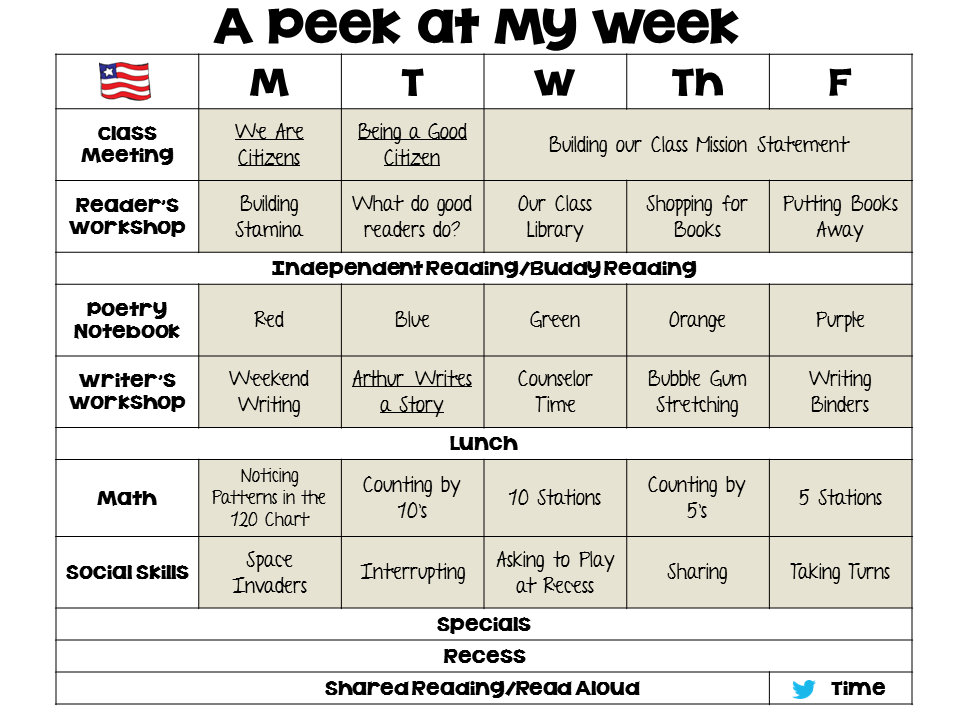 This weekly lesson plan has hyperlinks to individual lesson pdf's (FREE!) and product links when applicable. Follow my blog for new plans each week! http://firstgradebangs.blogspot.com